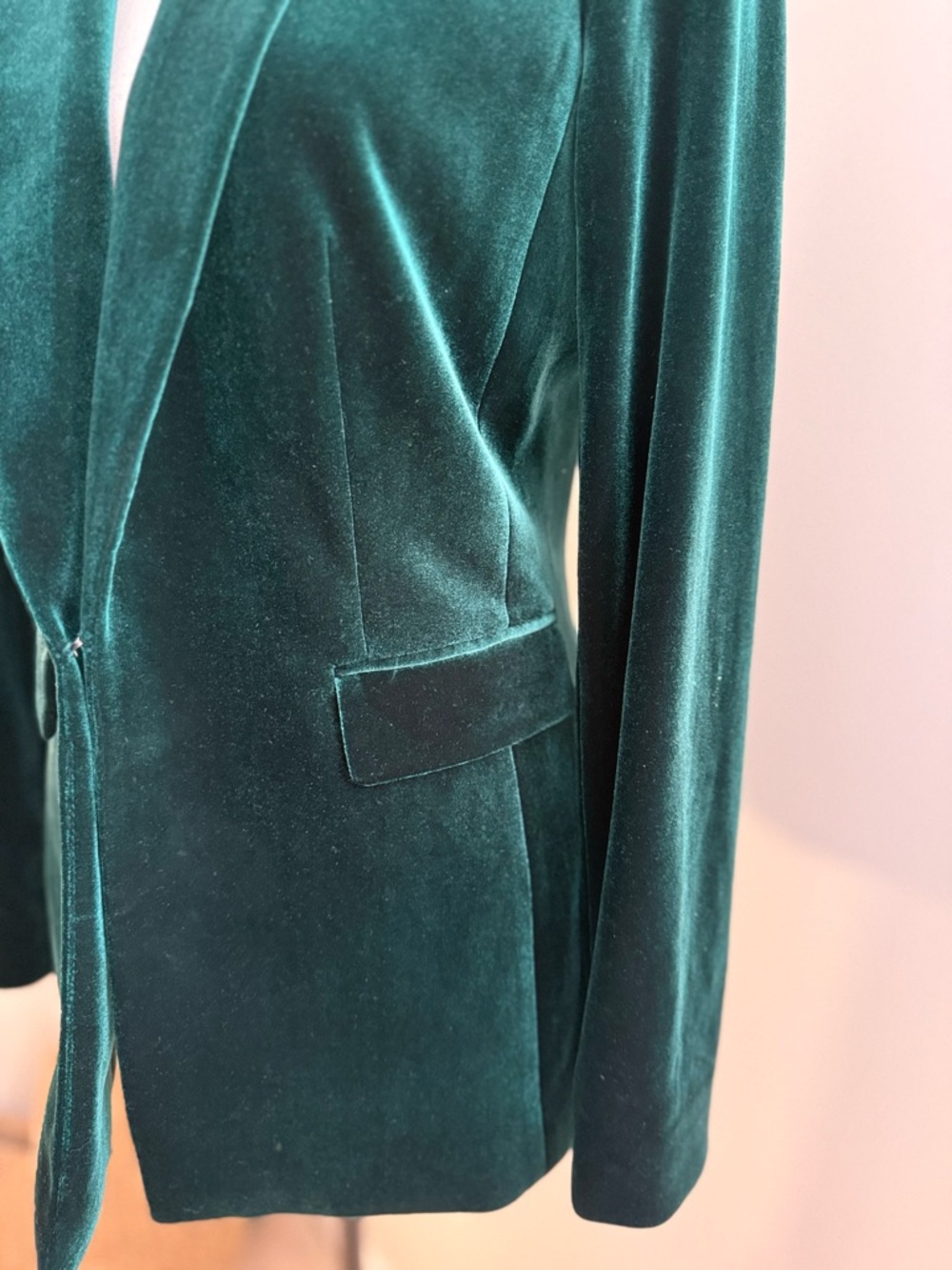 🌾 ANTONIO MELANI Emerald Green Velvet Blazer - Picture 4 of 6